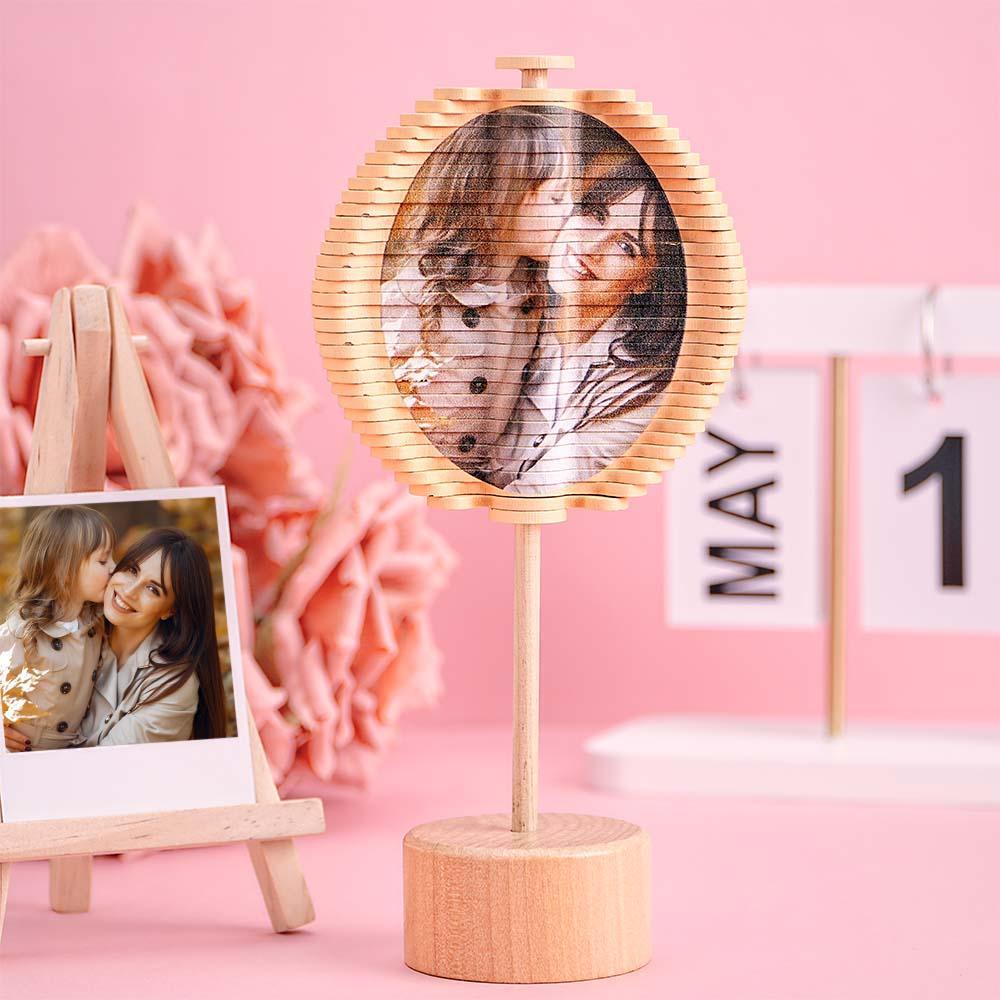 Custom Photo Wooden Fibonacci Spiral Tree Spinner Personalized Creative Stress Relief Toy