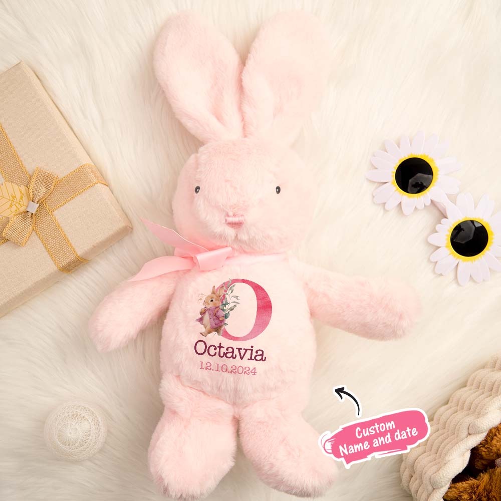 Personalized Bunny Rabbit Plush Stuffed Toy Gift for Children -