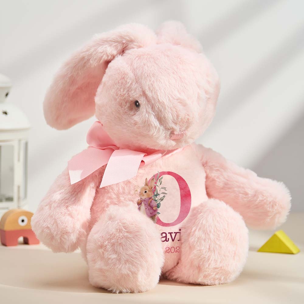 Personalized Bunny Rabbit Plush Stuffed Toy Gift for Children -