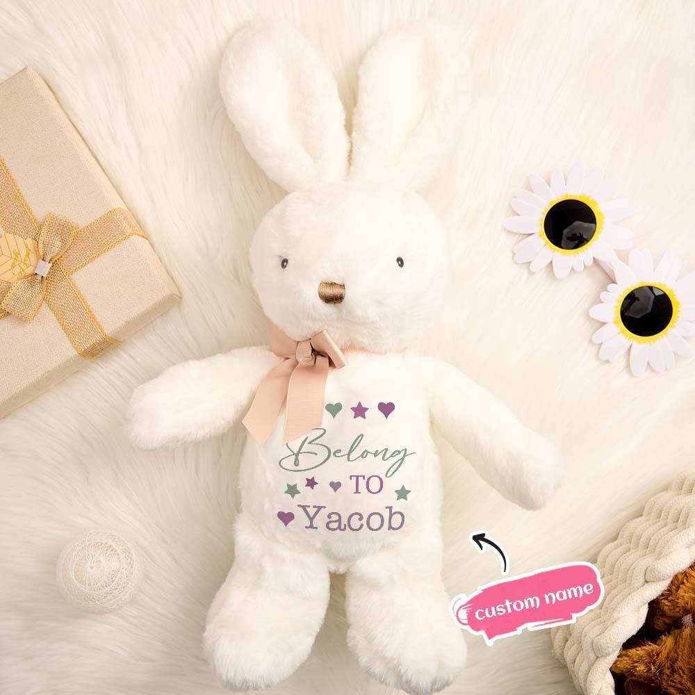 Personalized Bunny Rabbit Plush Stuffed Toy Gift for Children -
