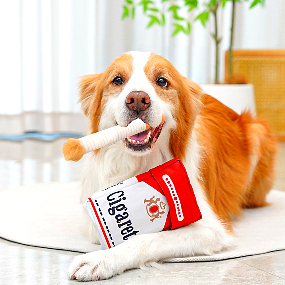 Realistic Cigarette Style Pet Toy Set Pet Toys With Sound Cigarette Box & Stick Toys For Chewing