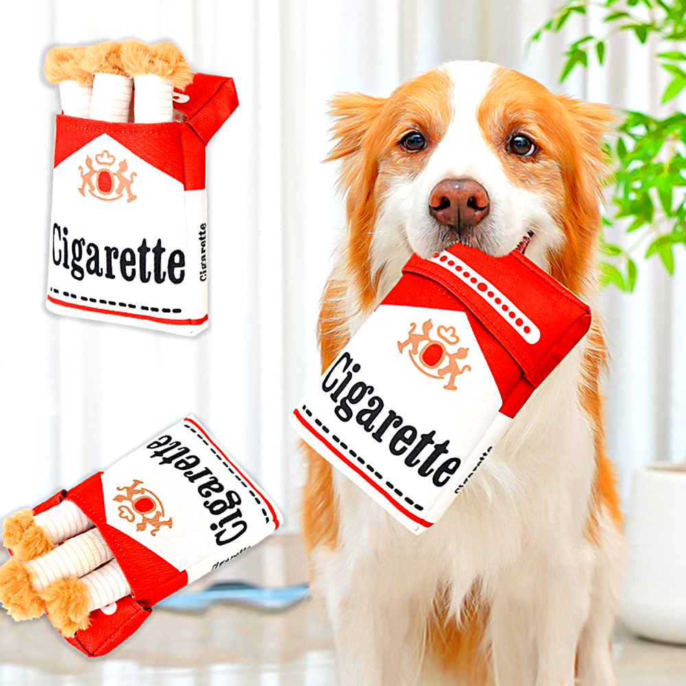 Realistic Cigarette Style Pet Toy Set Pet Toys With Sound Cigarette Box & Stick Toys For Chewing