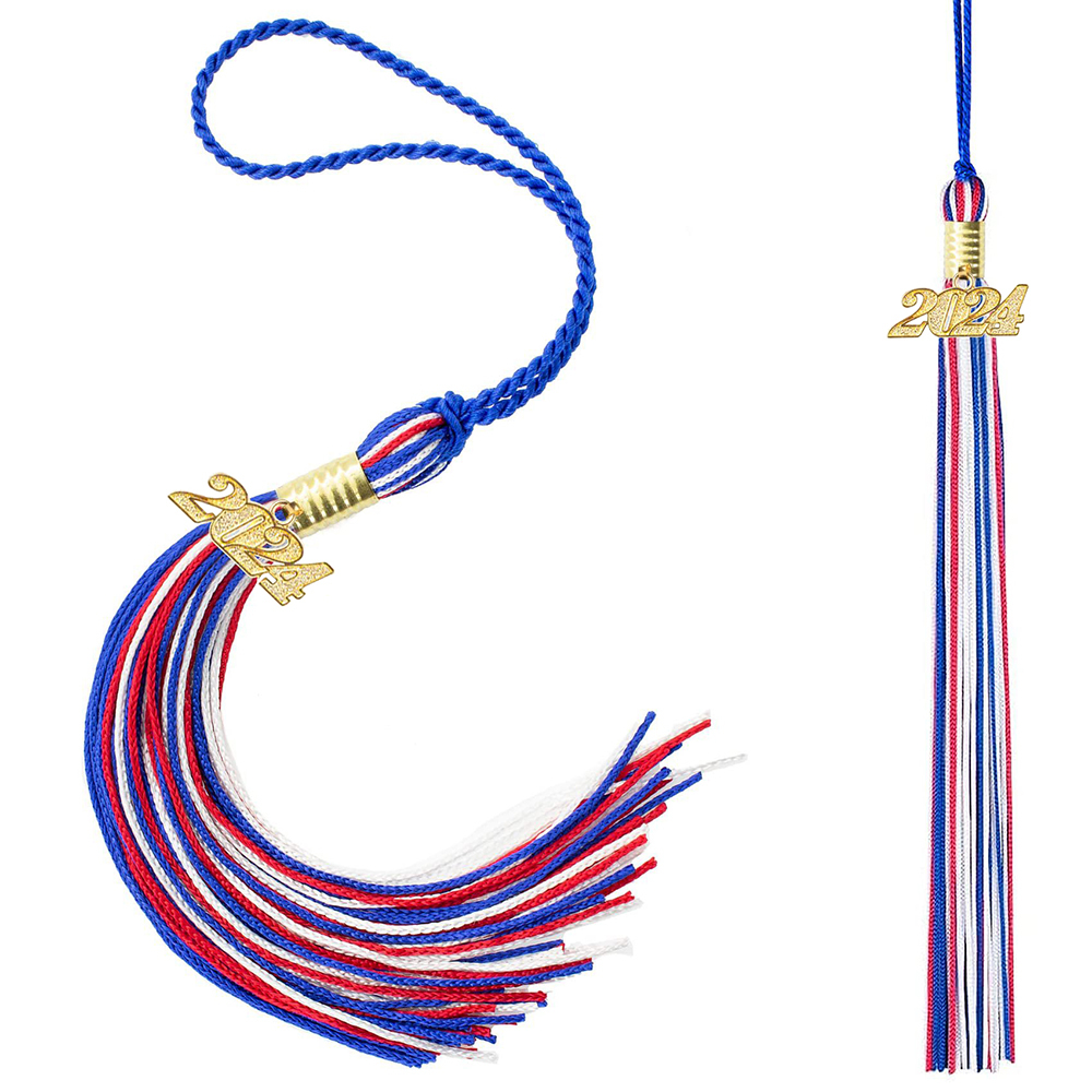 2024 Graduation Cap Tassel Red blue white Graduation Hat Tassel Ceremonies Accessories for Graduates