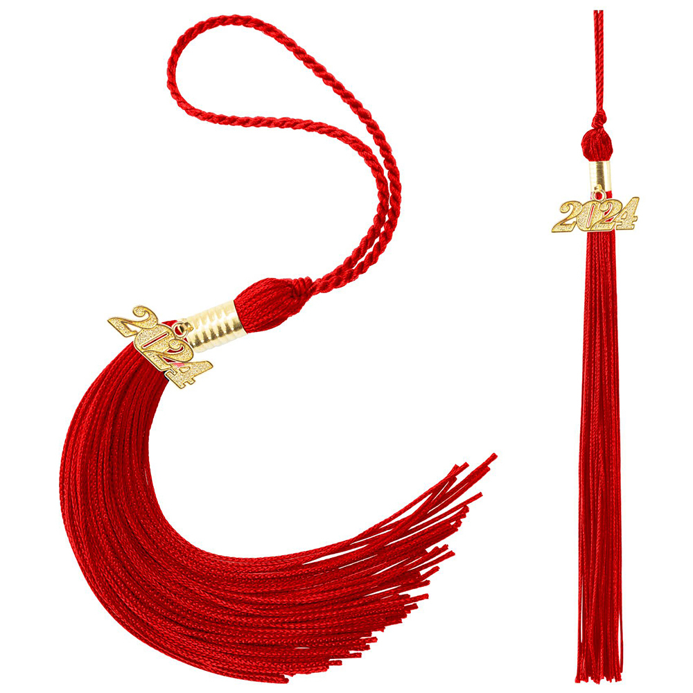 2024 Graduation Cap Tassel Red Graduation Hat Tassel Ceremonies Accessories for Graduates