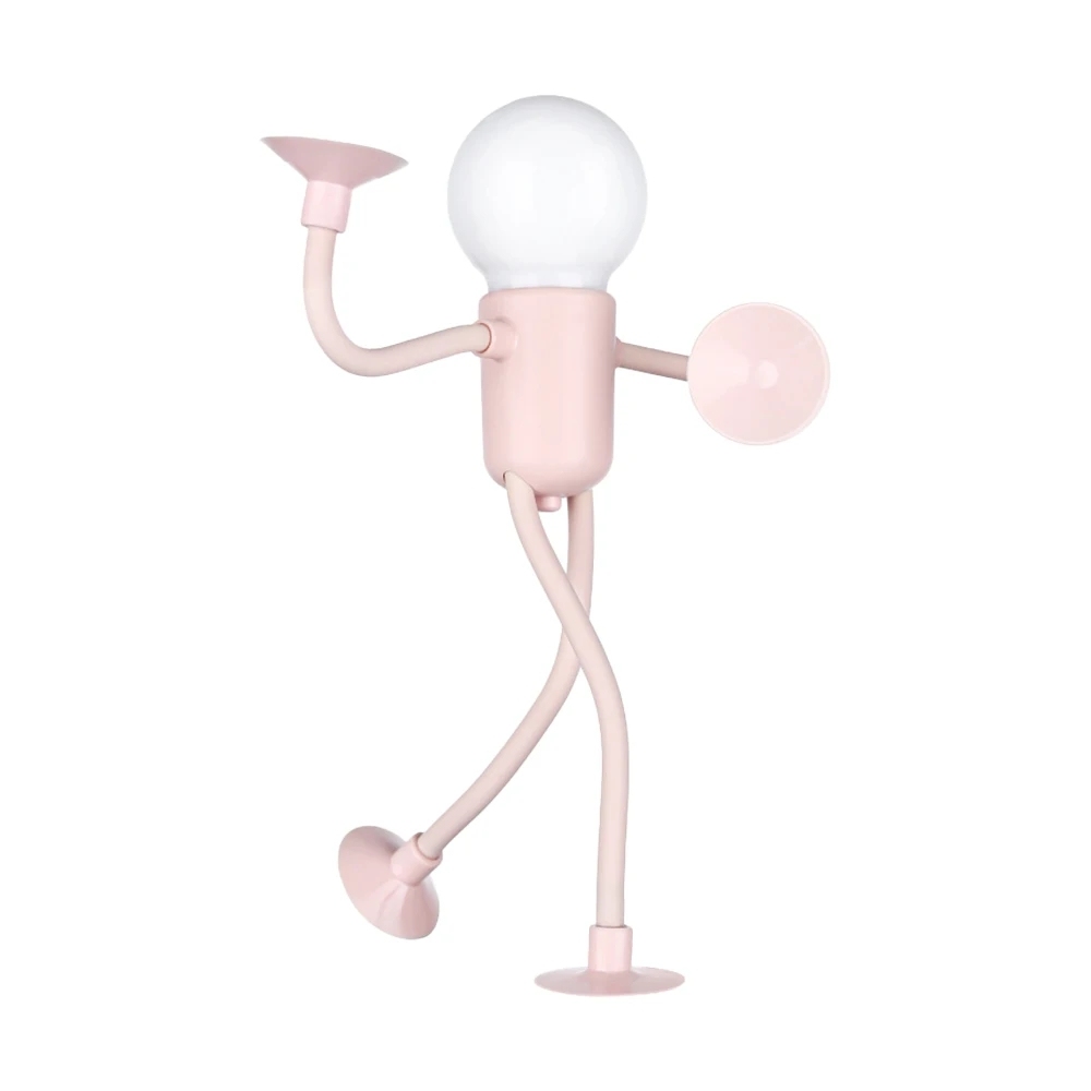 Changeable Shape Funny Sportsman Night Light Cute Creative Mini Cartoon Portable Bulb Suction Cup Lights Bendable Desk Lamp for Tabletop Shelves Decor Decompression Ornaments