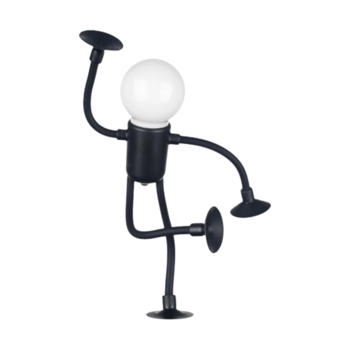 Changeable Shape Funny Sportsman Night Light Cute Creative Mini Cartoon Portable Bulb Suction Cup Lights Bendable Desk Lamp for Tabletop Shelves Decor Decompression Ornaments