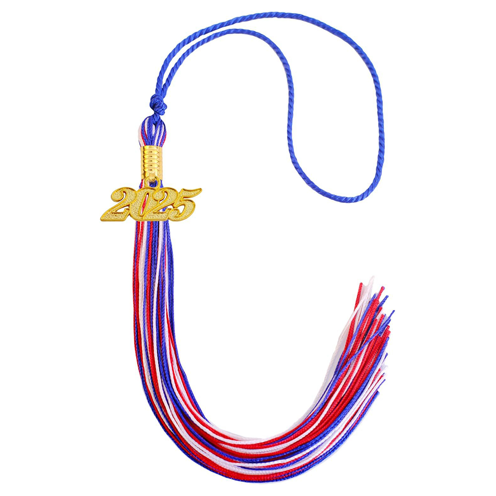 Red - Blue - White 2025 Graduation Cap Tassel Graduation Hat Tassel Ceremonies Accessories for Graduates