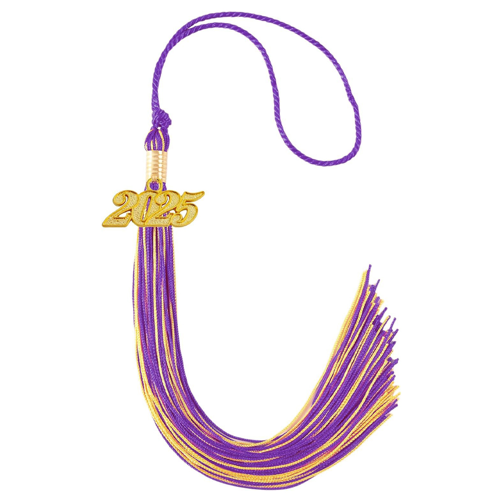 Purple Gold 2025 Graduation Cap Tassel Graduation Hat Tassel Ceremonies Accessories for Graduates