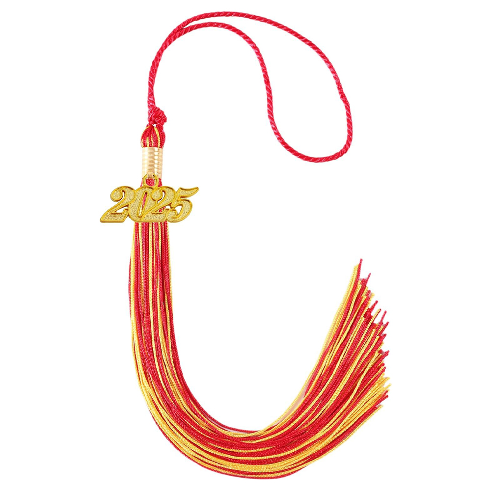 Red - Gold 2025 Graduation Cap Tassel Graduation Hat Tassel Ceremonies Accessories for Graduates
