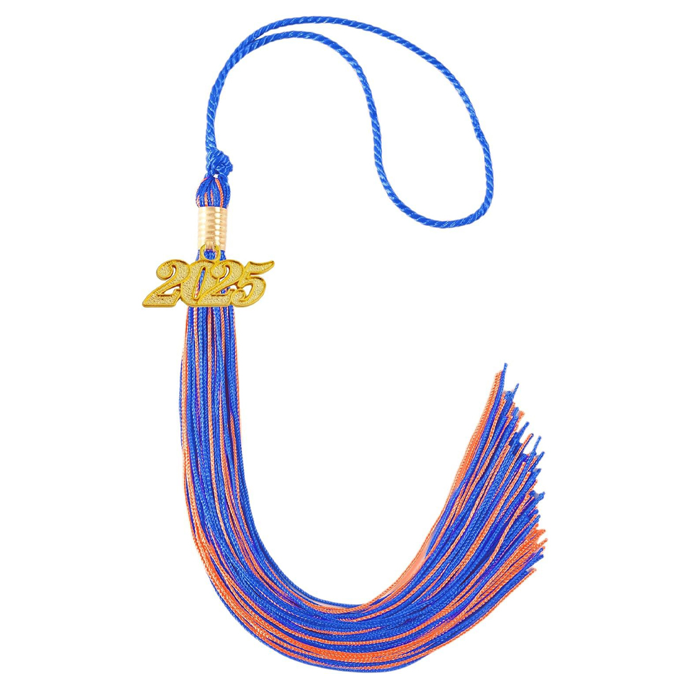 Royal Blue - Orange 2025 Graduation Cap Tassel Graduation Hat Tassel Ceremonies Accessories for Graduates