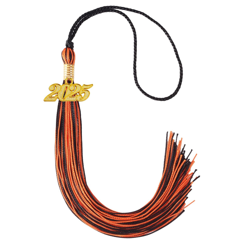 Black - Orange 2025 Graduation Cap Tassel Graduation Hat Tassel Ceremonies Accessories for Graduates