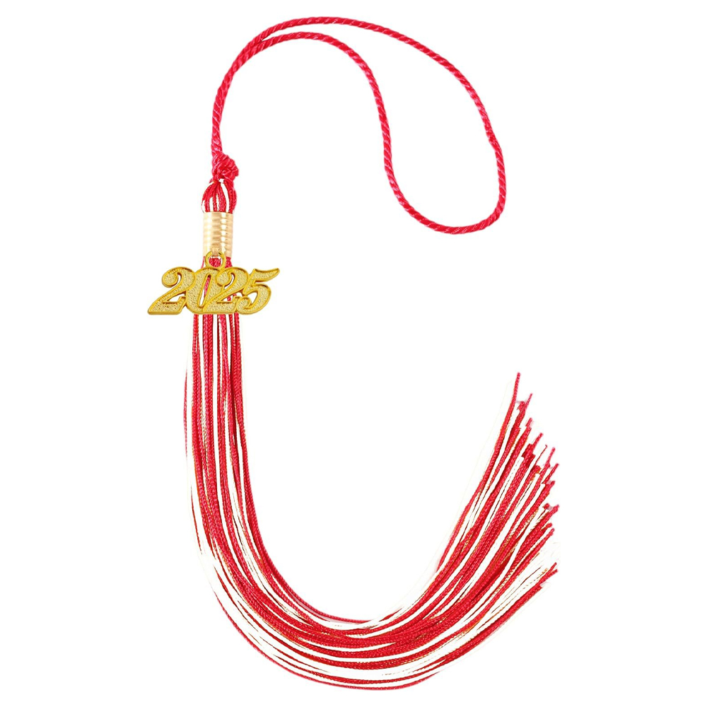 Red - White 2025 Graduation Cap Tassel Graduation Hat Tassel Ceremonies Accessories for Graduates