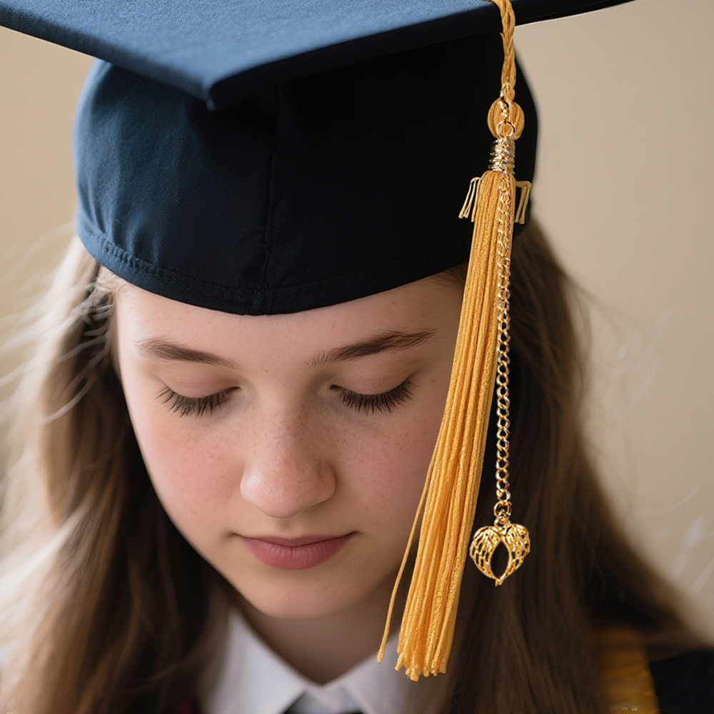 Custom Graduation Tassel With Memorial Photo Charm, Personalized Tassel Charm with Wings, Unqiue Graduation Gifts
