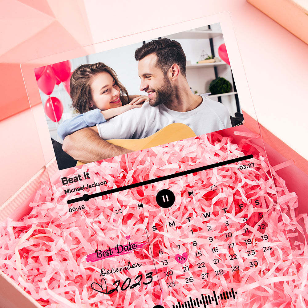 Custom Spotify Code Canlendar Night Light Photo Night Light Gift