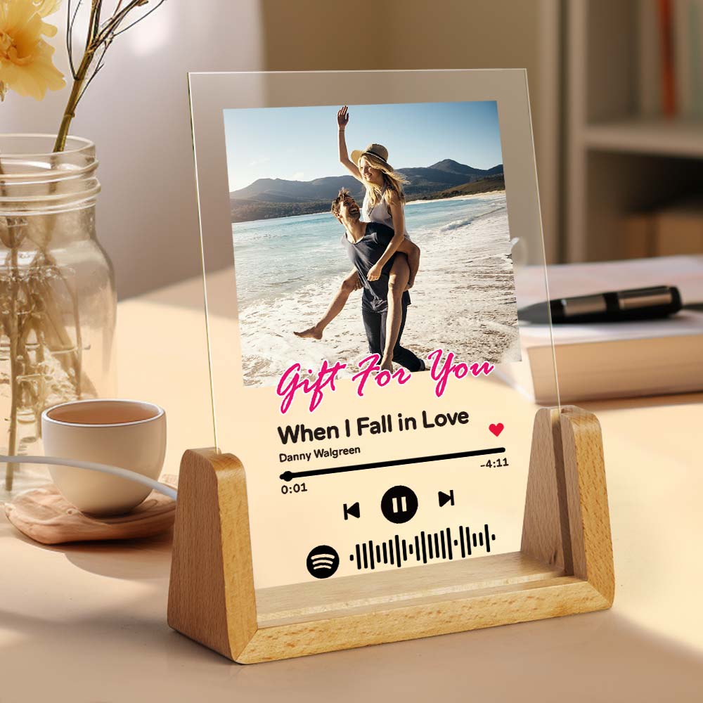 Gift for You Personalized Photo Acrylic Song Plaque Custom Spotify Plaque Night Light Lamp With Spotify Code -