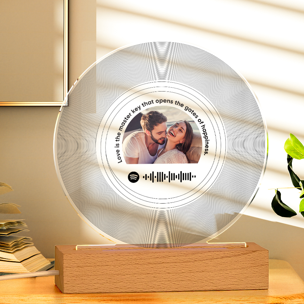 Custom Vinyl Record Night Light Personalized Music Record Lamp Vinyl Record Photo Print -