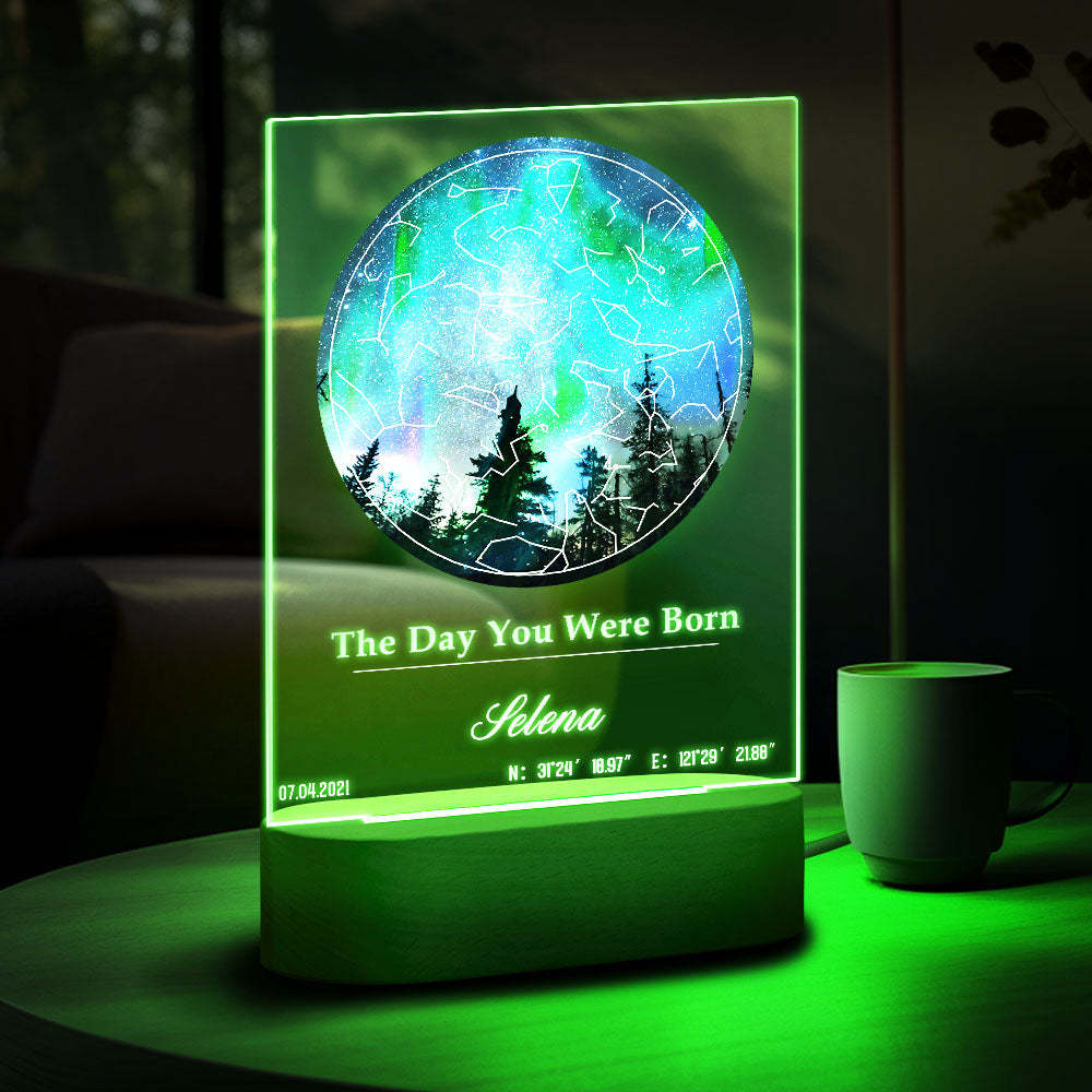 Custom Star Map Lamp Acrylic Colorful Night Light Romantic Christmas Gift -