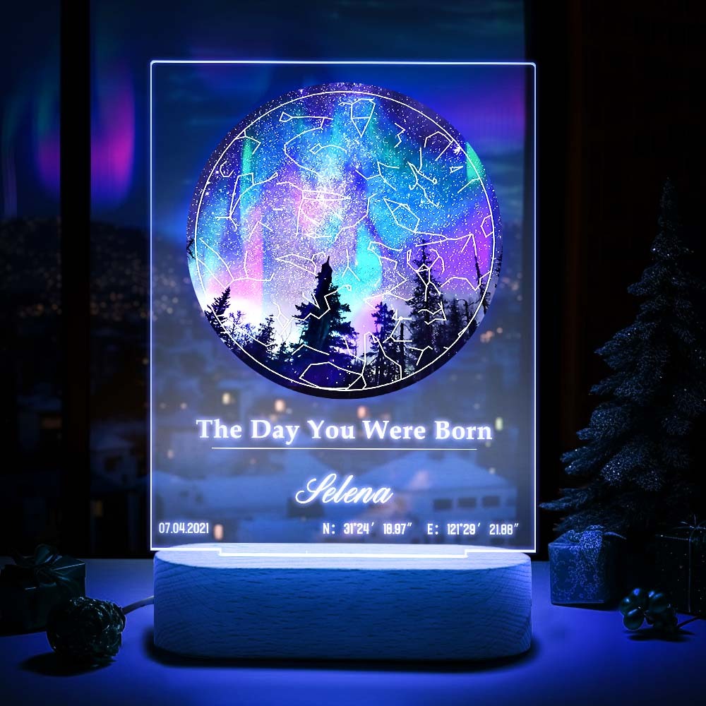 Custom Star Map Lamp Acrylic Colorful Night Light Romantic Christmas Gift -