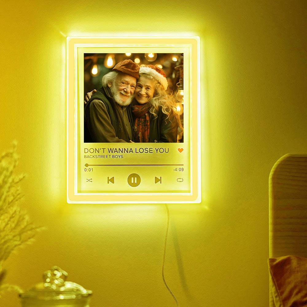 Custom Photo Night Light Personalized Music Neon Plaque Christmas Gifts -