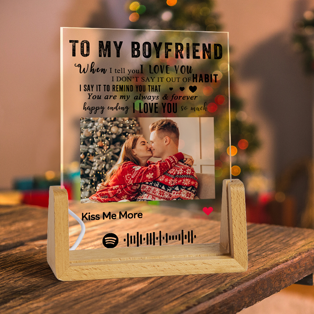TO MY BOYFRIEND - Personalized Spotify Code Music Night Light Gift For Him -