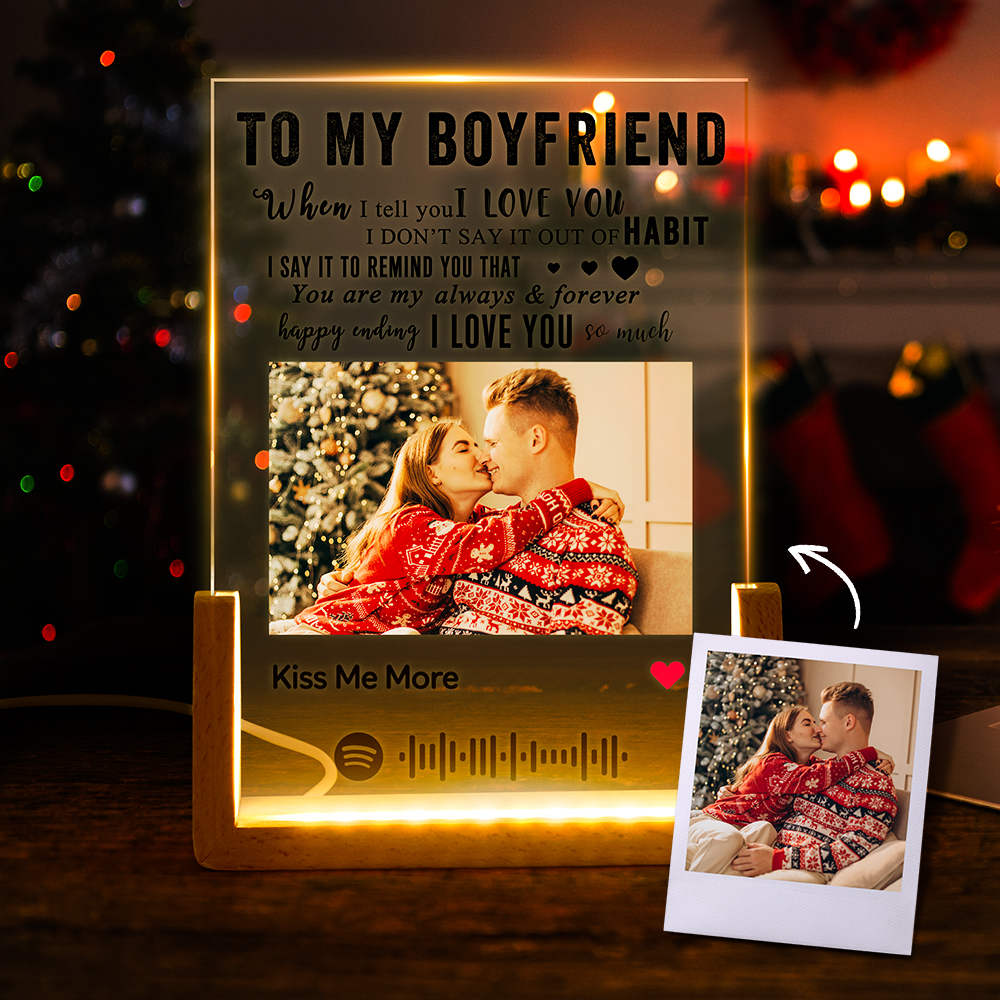 TO MY BOYFRIEND - Personalized Spotify Code Music Night Light Gift For Him