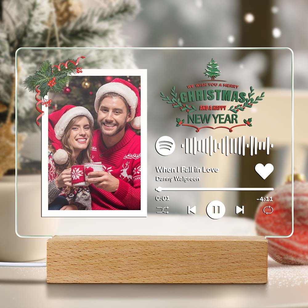 Custom Spotify Code Lamp Personalized Photo Light Night Custom Christmas Gift for Boyfriend -