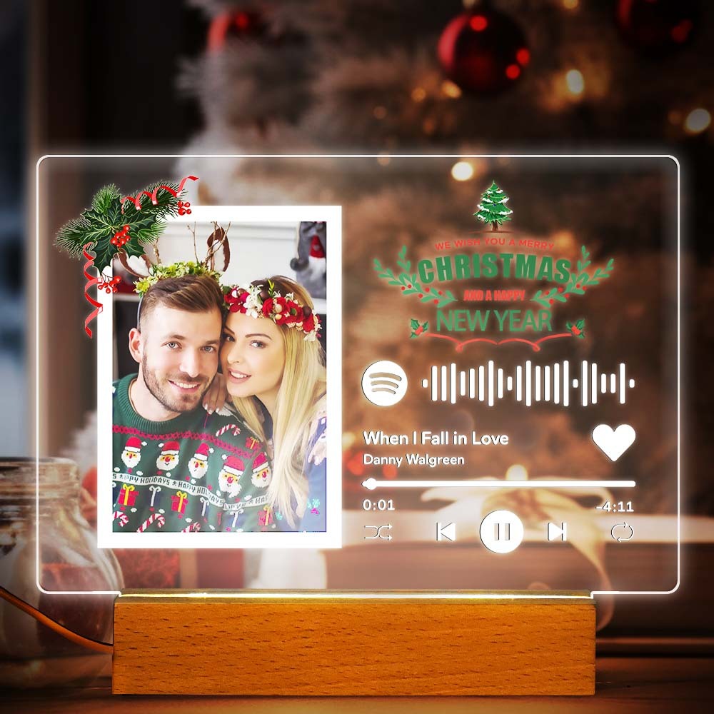 Custom Spotify Code Lamp Personalized Photo Light Night Custom Christmas Gift for Boyfriend -