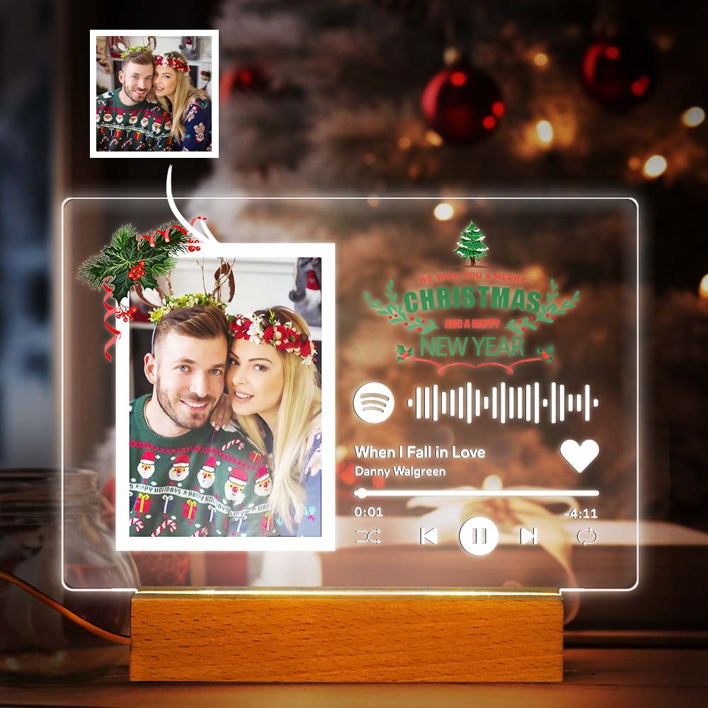 Custom Spotify Code Lamp Personalized Photo Light Night Custom Christmas Gift for Boyfriend -