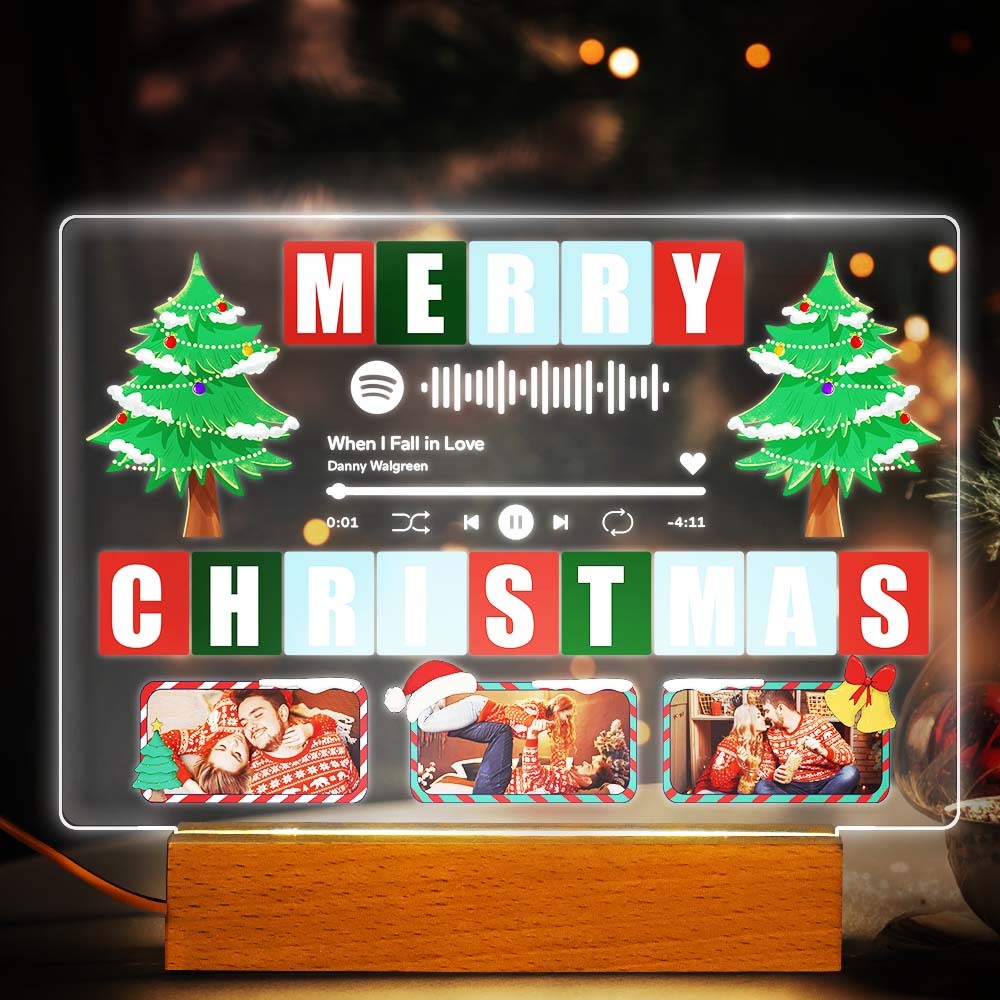 Personalized Christmas Light Night Custom Spotify Code Lamp Custom Christmas Gift for Family -