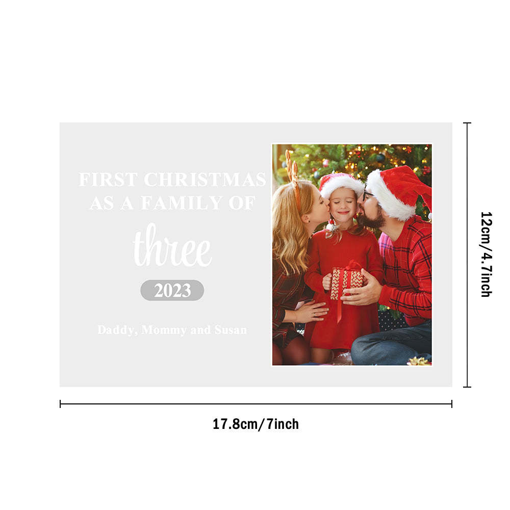 Custom Family Photo First Christmas Personalized Name Acrylic Lamp -