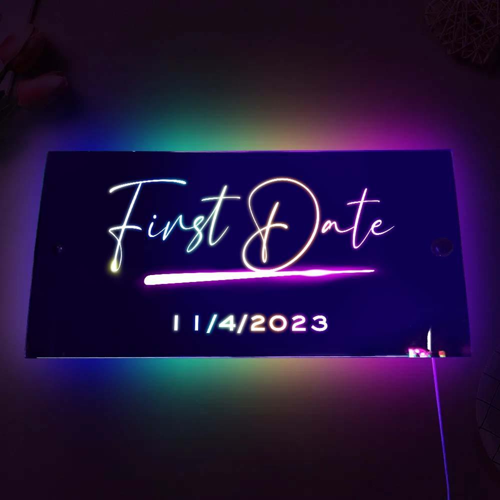 Custom Name Mirror Sign Custom Text Led Multi Color Light Up Wall Hanging Neon Signs Home Decor Anniversary Gift - soufeelus