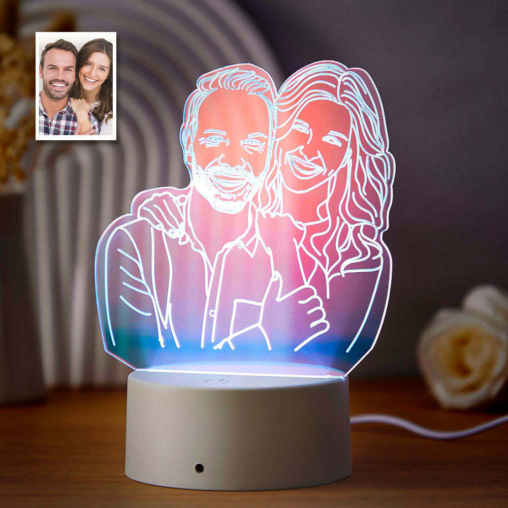 Custom Photo Transparent Gradient Color Acrylic Lamp LED Colorful Night Light  Home Decoration For Her -