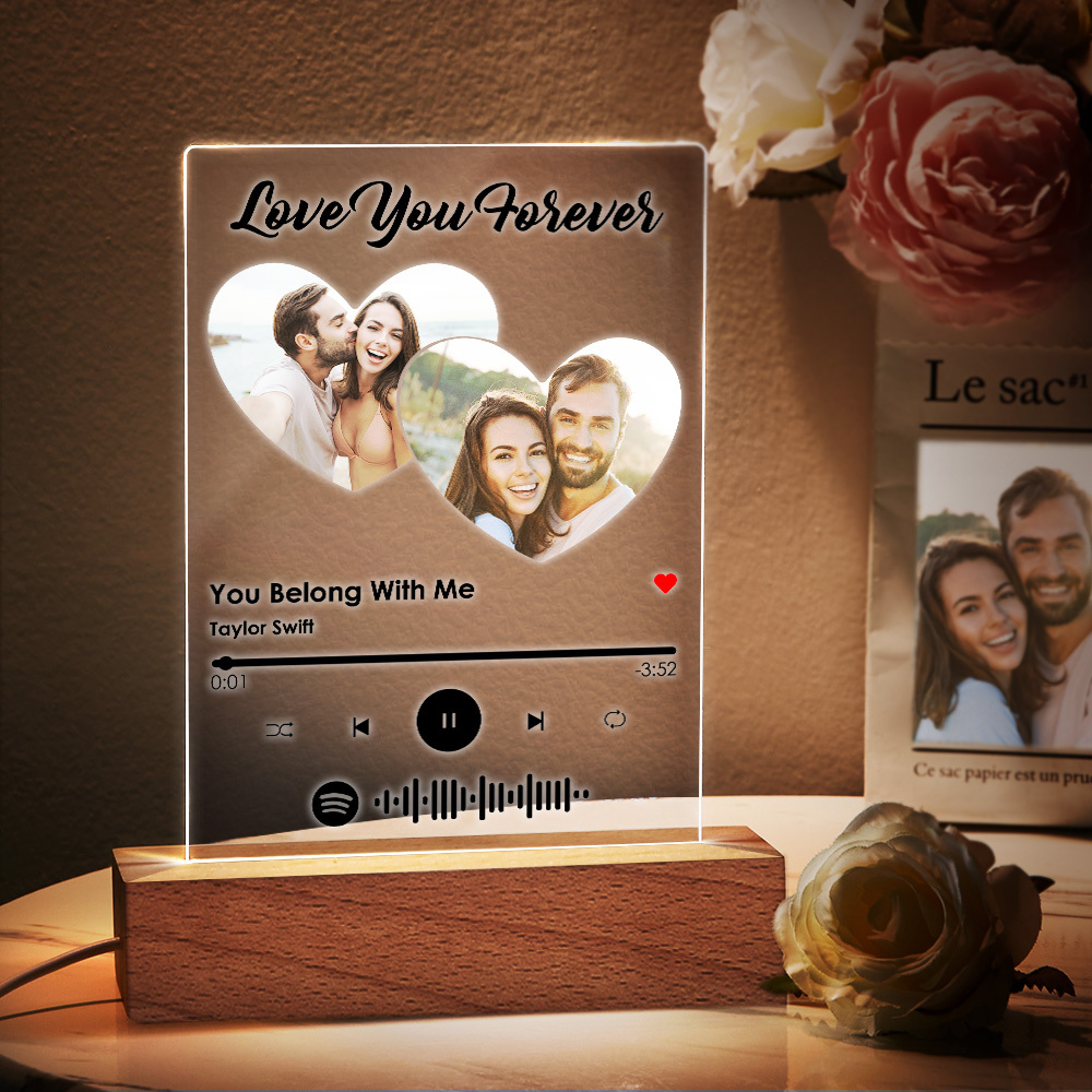 Valentine Night Light Custom Photo Night Light Gifts for Her