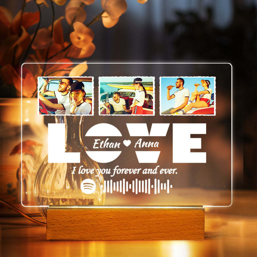 Custom Lamp Spotify Code Lamp Acrylic Music Plaque Night Light Valentines Day Gift -