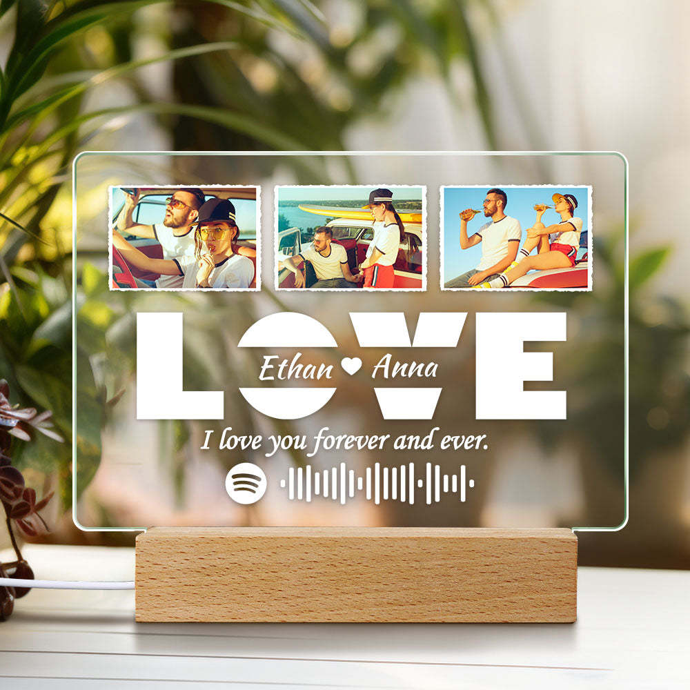 Custom Lamp Spotify Code Lamp Acrylic Music Plaque Night Light Valentines Day Gift -