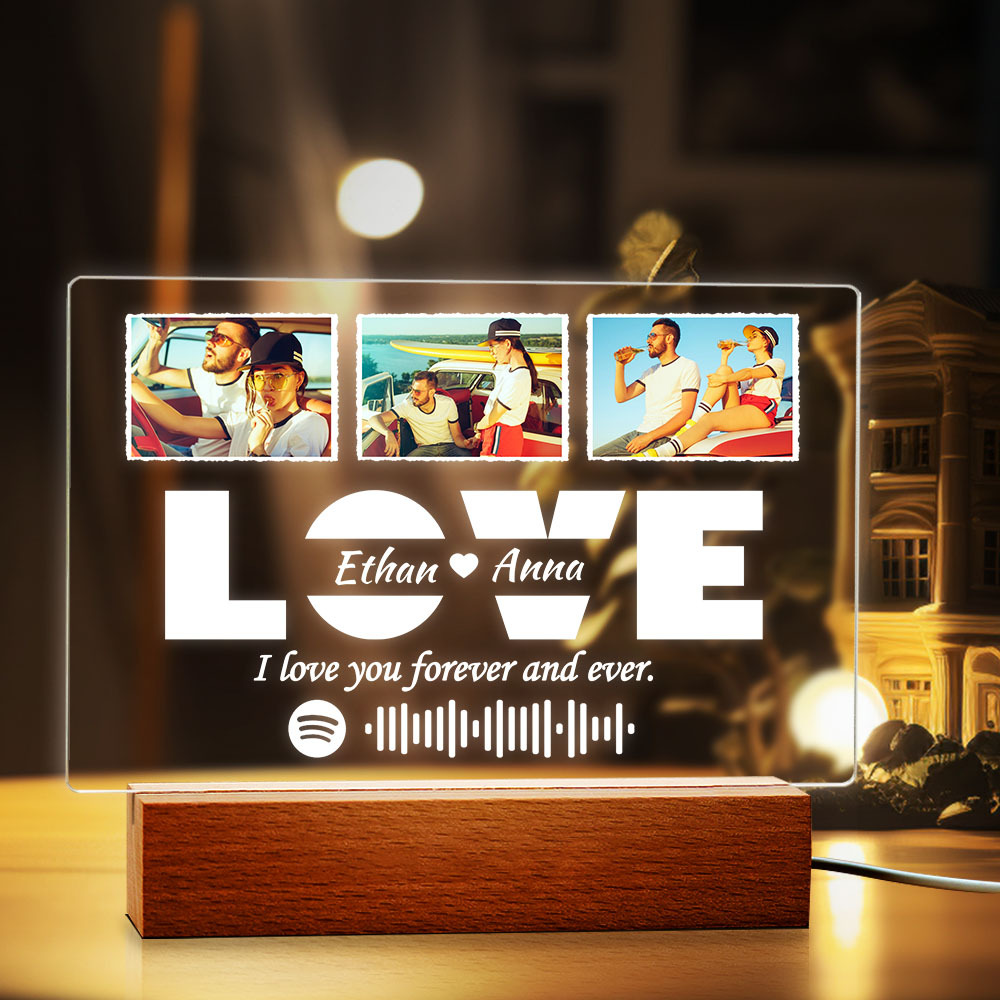 Custom Lamp Spotify Code Lamp Acrylic Music Plaque Night Light Valentines Day Gift -