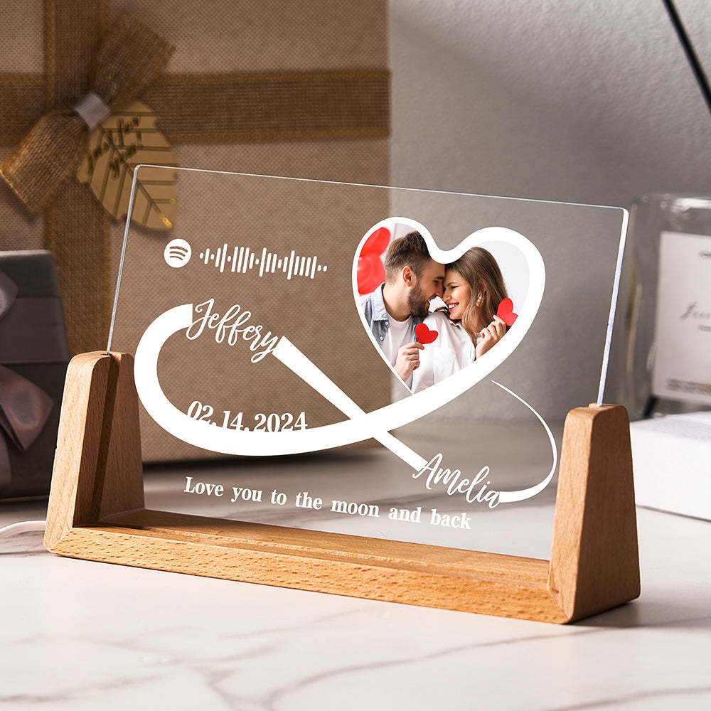 Valentine's Day Infinite Love Acrylic Custom Spotify Code&Name Night Lignt -