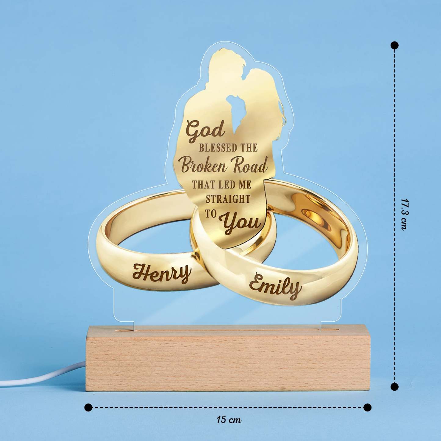 Custom Couple Names Acrylic Lamp Home Decor Anniversary Gifts -