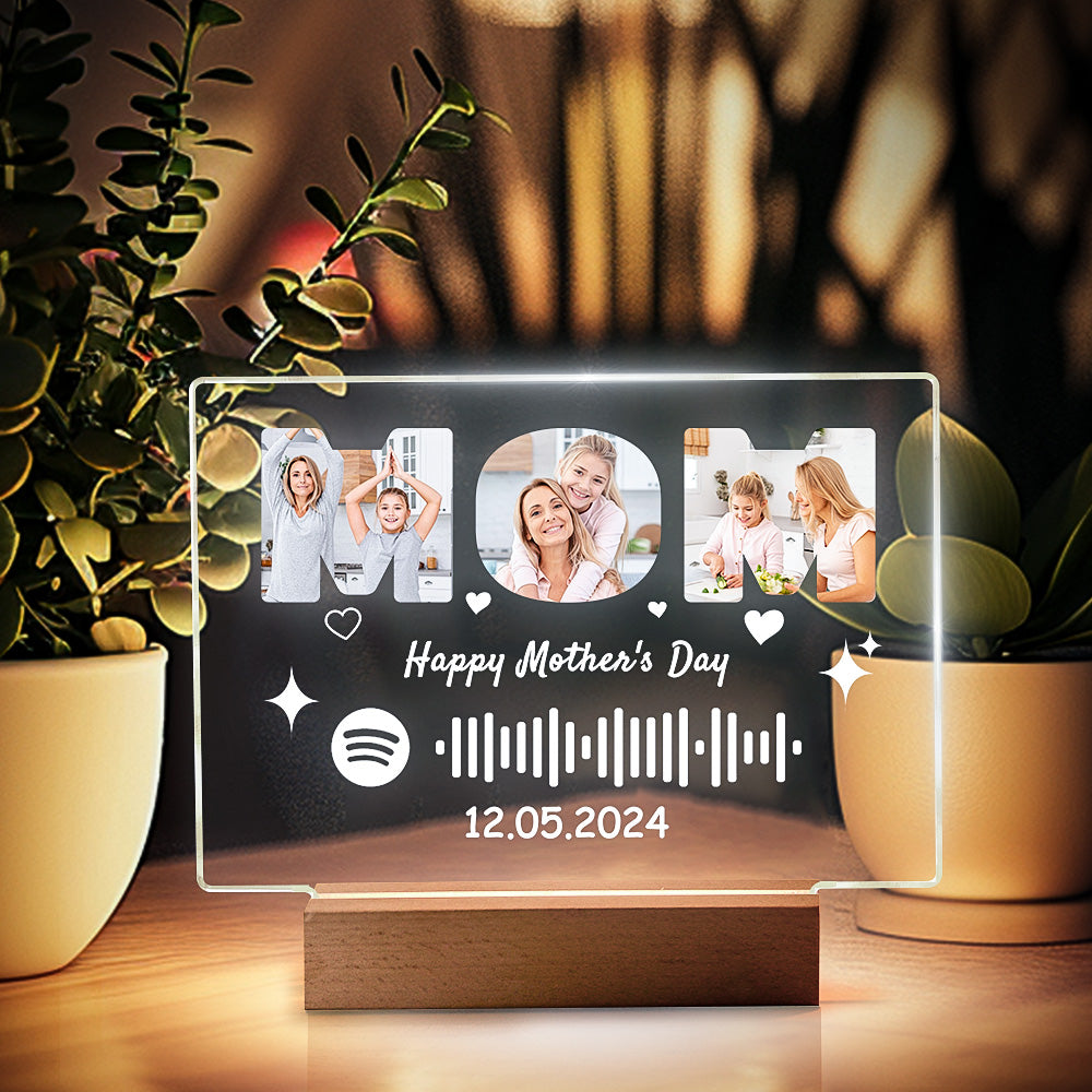 Custom Night Light Spotify Night Light Personalized Gifts for Mom -