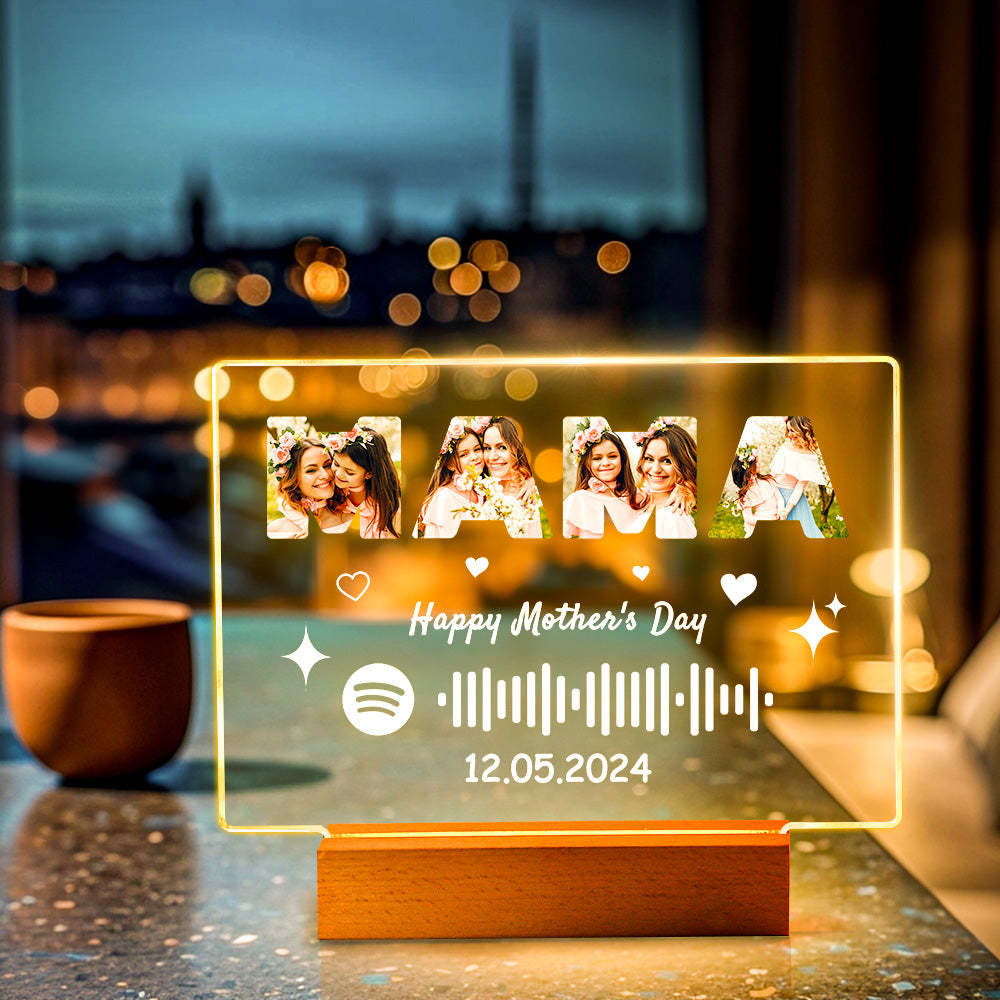 Personalized Gifts Spotify Night Light Custom Night Light Gifts for Mom -