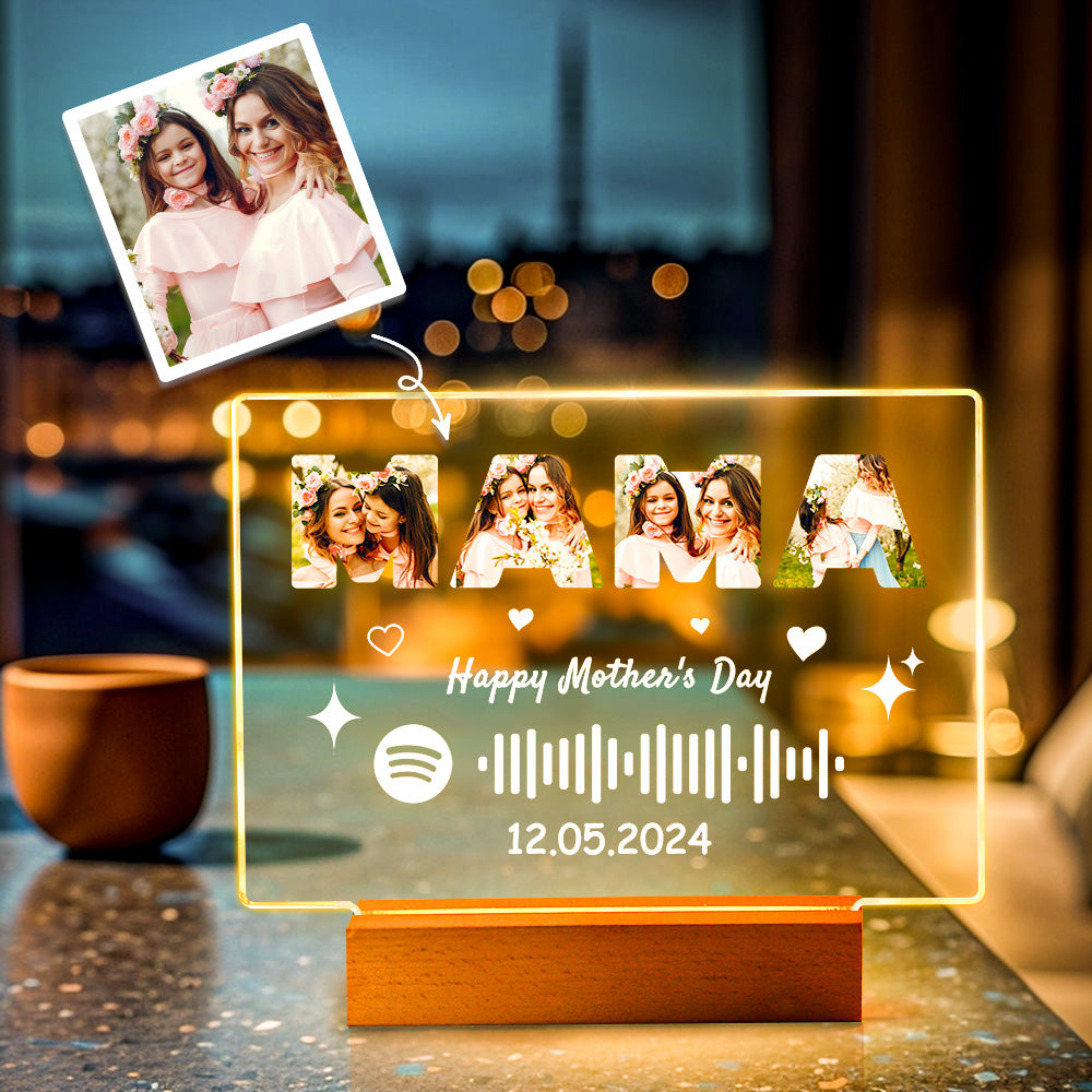 Personalized Gifts Spotify Night Light Custom Night Light Gifts for Mom -
