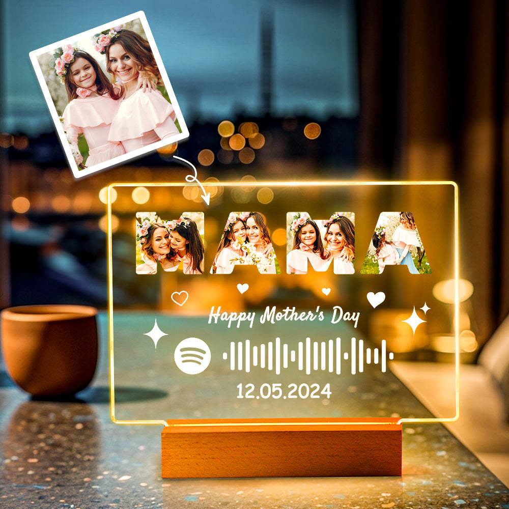 Personalized Gifts Spotify Night Light Custom Night Light Gifts for Mom -