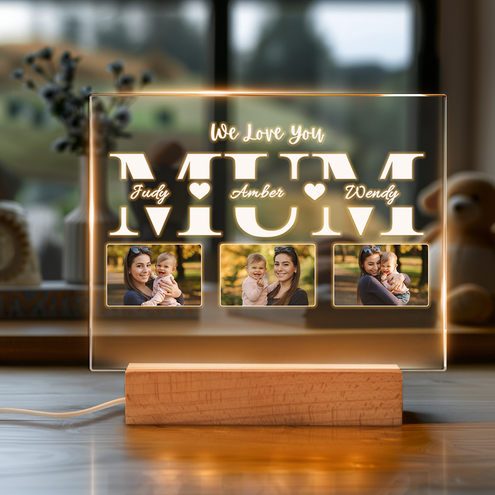 Personalized Acrylic Night Light Gifts For Mom | Custom Gift For Christmas, Mother's Day & Birthday