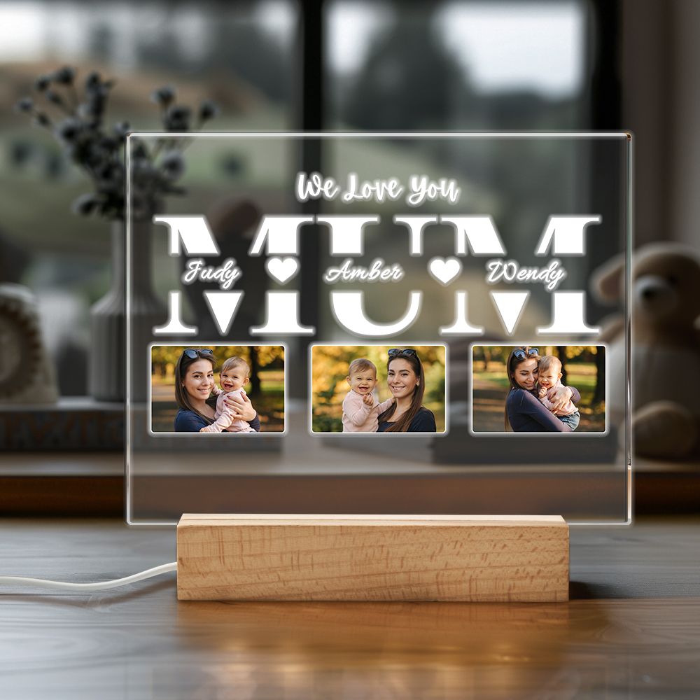 Personalized Acrylic Night Light Gifts For Mom | Custom Gift For Christmas, Mother's Day & Birthday