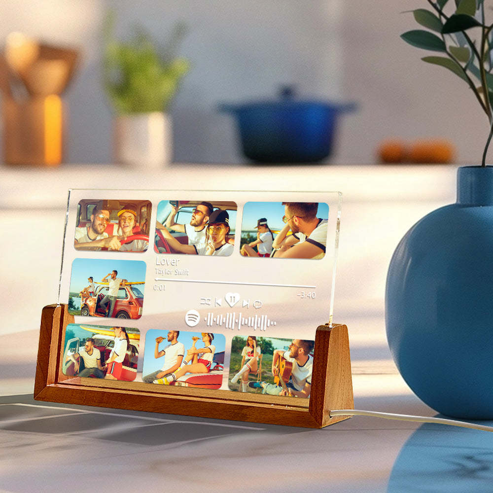 Personalized Song Night Light Couple Gifts With Photo Music Plaque Best Gift For Her -