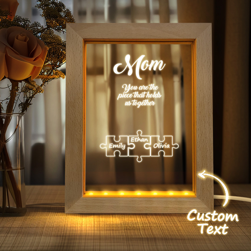 Custom Puzzle Night Light as Mother's Day Gift Mothers Day Gift Idea Gift for Mom
