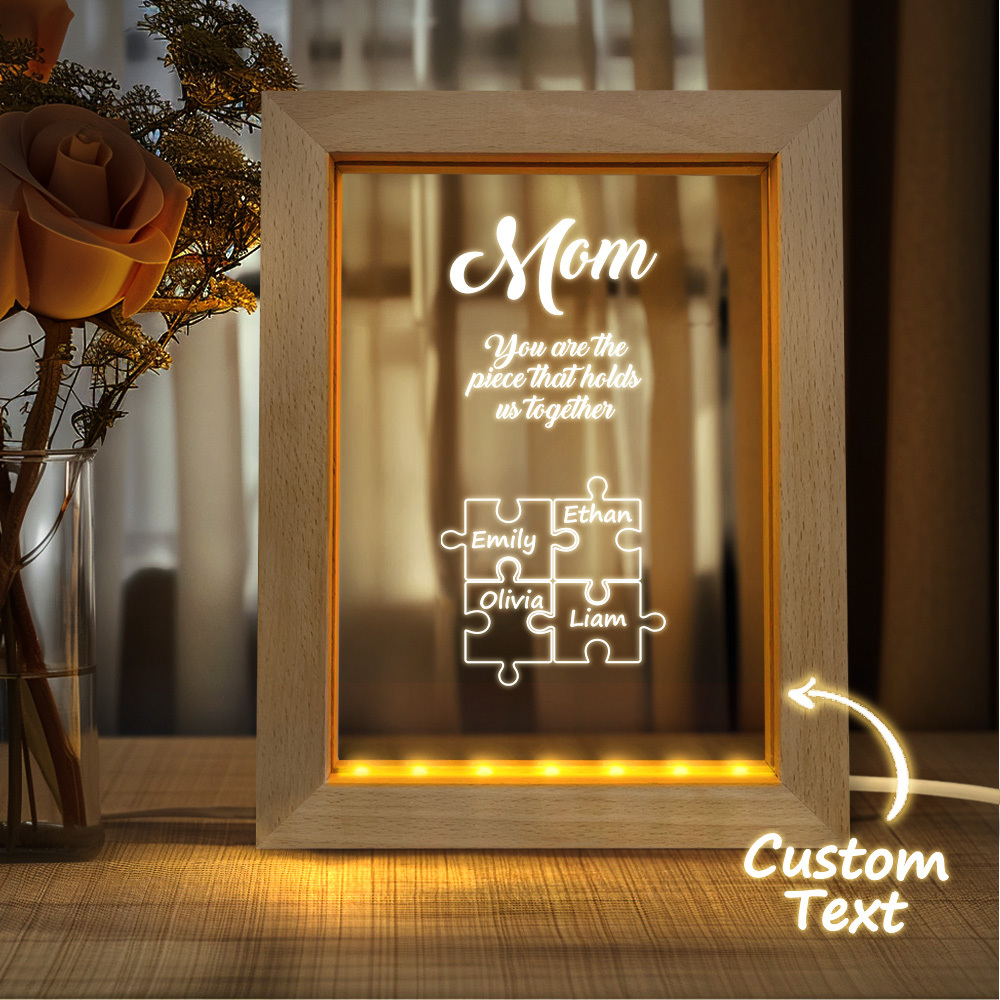 Custom Puzzle Night Light as Mother's Day Gift Mothers Day Gift Idea Gift for Mom