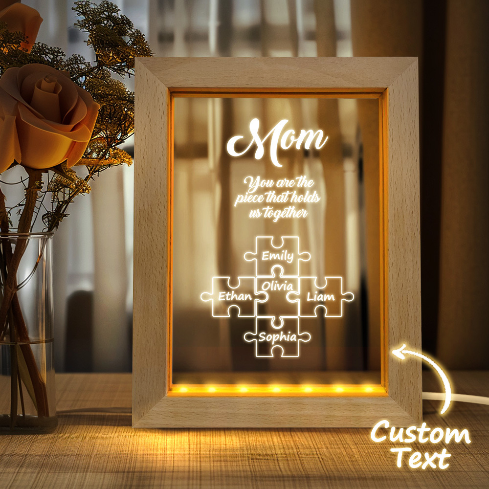 Custom Puzzle Night Light as Mother's Day Gift Mothers Day Gift Idea Gift for Mom