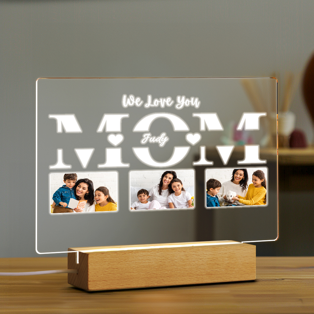 Personalized Acrylic Night Light Gifts For Mom | Custom Gift For the Best Mom