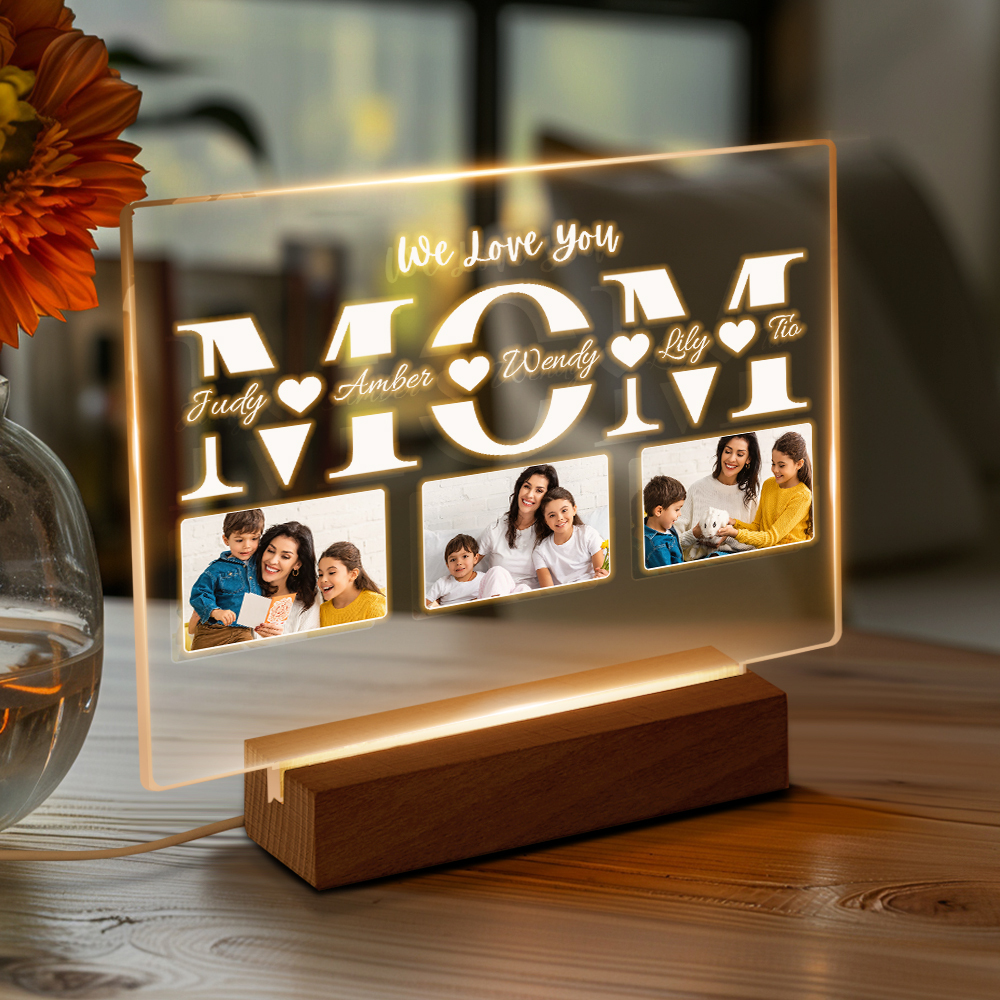 Personalized Acrylic Night Light Gifts For Mom | Custom Gift For the Best Mom